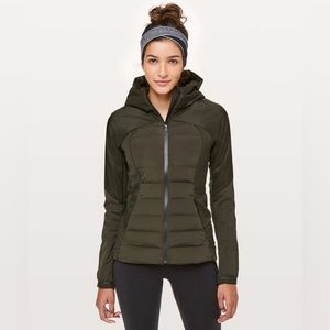 Lululemon Down For It All Jacket in Dark Olive